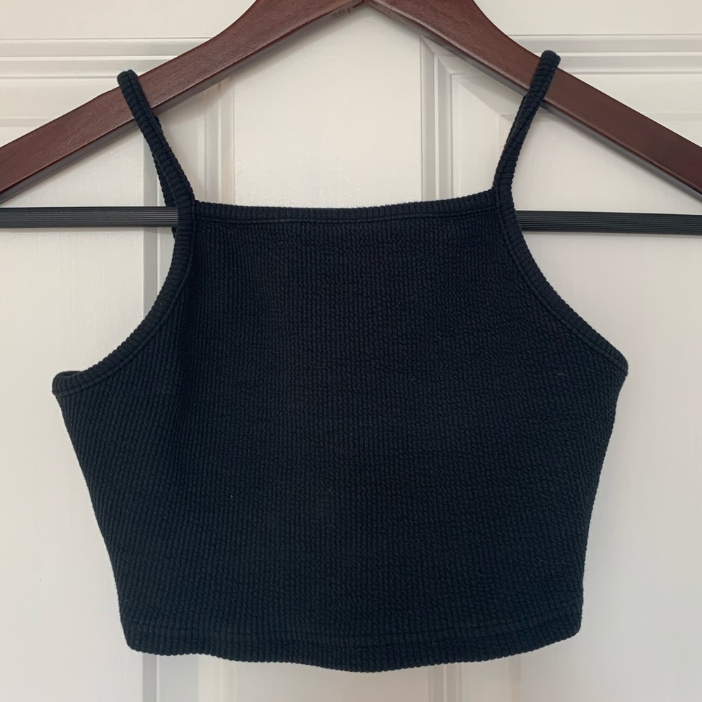 TOPSHOP Crop Black Tank